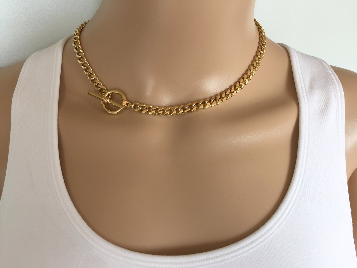 Thick Curb Chain Necklace Dharma M-Hook Clasp