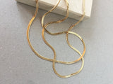 Gold Chain Necklace, 2.4mm Herringbone Chain, Shiny Simple Necklace, Thin Plain Chain, 16" 18" 20" 24" 27" 30" 36", Women's Chain