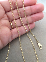 Gold Chain Necklace, Fine Gold Scroll Chain, Simple Gold Necklace, Thin Plain Women's Necklace, All Sizes 14",16",18",20",24", Women's Chain