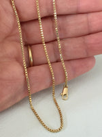 Gold Box Chain Necklace, Fine Gold Chain, 1.5mm Box Chain, Simple Box Chain Necklace, Minimalist Jewelry, Jewelry for Men and Women