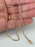 Gold Box Chain Necklace, Fine Gold Chain, 1.5mm Box Chain, Simple Box Chain Necklace, Minimalist Jewelry, Jewelry for Men and Women