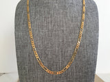 Gold Chain Necklace, 4mm Diamond Cut Figaro Chain, Long Chain Necklace, Minimalist Gold Chain, Necklace for Men and Women, All Lengths
