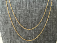 Plain Gold Chain, Fine Cable Rope Gold Neck Chain, Thin Double Cable Link, 14k Gold Plate Simple Chain, Choose your Length Necklace