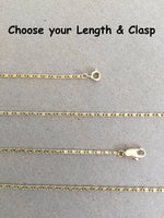 Gold Chain Necklace, Fine Gold Scroll Chain, Simple Gold Necklace, Thin Plain Women's Necklace, All Sizes 14",16",18",20",24", Women's Chain