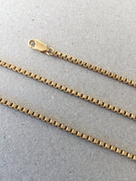 Gold Box Chain Necklace, Fine Gold Chain, 1.5mm Box Chain, Simple Box Chain Necklace, Minimalist Jewelry, Jewelry for Men and Women