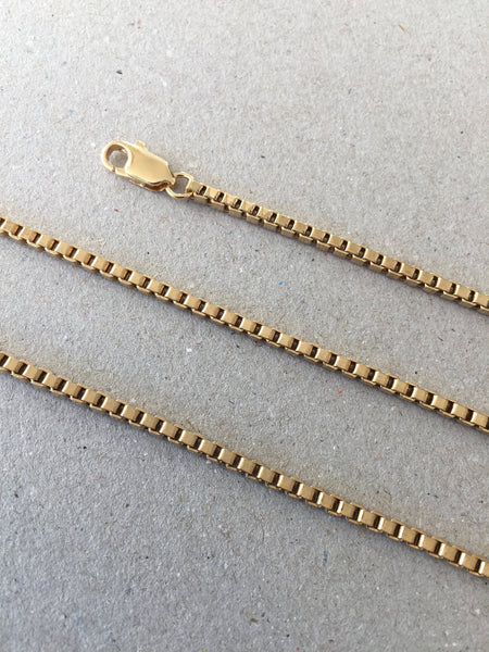 9ct Gold 42cm Solid Box Chain | Prouds