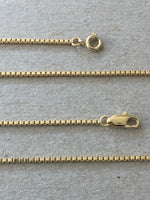 Gold Box Chain Necklace, Fine Gold Chain, 1.5mm Box Chain, Simple Box Chain Necklace, Minimalist Jewelry, Jewelry for Men and Women