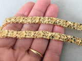 Men's Gold Bracelet, 8mm thick Gold Nugget Cuff Bracelet, Large Chunky Bracelet,  Cuban Link, Heavy Gold Chain, Father's Day Gift