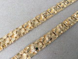 Men's Gold Bracelet, 12mm thick Gold Nugget Cuff Bracelet, Large Chunky Bracelet,  Cuban Link, Heavy Gold Chain for Men, Father's Day Gift