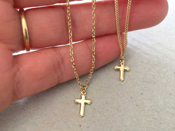 Delicate Cross Necklace Gold Cross Necklace, Delicate Cross On