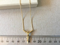 Gold Crucifix Cross Necklace, Cross on Fine Chain, Curb or Cable Chain, Religious Jesus Christ Cross, Religious Jewelry for Women and Men