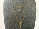 Gold Crucifix Cross Necklace, Cross on Fine Chain, Curb or Cable Chain, Religious Jesus Christ Cross, Religious Jewelry for Women and Men