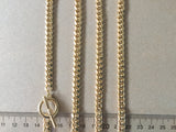 Gold Choker Necklace, Curb Link Chain, 6.4mm Thick Chain, Chunky Gold Statement Choker, Large Toggle Clasp, Lariat Y Boho Women's Jewelry