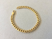 Classic Gold Bracelet, Thick Curb Link Chain Bracelet, 6.4mm Chunky Gold Cuff Bracelet, All Lengths Available, Jewelry for Men and Women