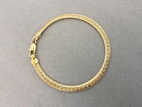 Herringbone Chain Bracelet, Wide Gold Chain Bracelet, Shiny Simple Laser Engraved Herringbone Bracelet Available in 2 widths