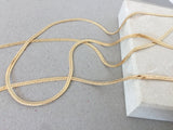 Gold Chain Necklace, 2.4mm Herringbone Chain, Shiny Simple Necklace, Thin Plain Chain, 16" 18" 20" 24" 27" 30" 36", Women's Chain