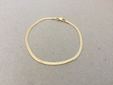 Herringbone Ankle Bracelet, Skinny Gold Herringbone anklet, 2.4mm Simple Shiny Herringbone Bracelet, 8 9 10 11 12 inch Herringbone Chain