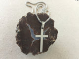 Stainless Steel Cross Necklace, Silver Cross Pendant on Stainless Steel Rolo Box Chain, Religious Jewelry for Men and Women