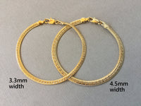 Herringbone Chain Bracelet, Wide Gold Chain Bracelet, Shiny Simple Laser Engraved Herringbone Bracelet Available in 2 widths
