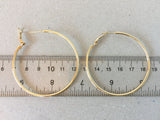 Gold Hoop Earrings, Large Hinge Clip Polished Hoops, Simple Plain Shiny Minimalist Pierced Hoop Earring, Hypoallergenic Surgical Steel Posts
