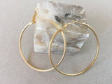 Gold Hoop Earrings, Large Hinge Clip Polished Hoops, Simple Plain Shiny Minimalist Pierced Hoop Earring, Hypoallergenic Surgical Steel Posts