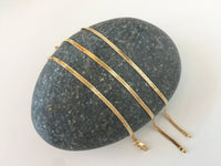 Gold Herringbone Bracelet, 2.4mm Herringbone Chain, Shiny Simple Bracelet, Thin Plain Chain, 7 inch, 8 inch, 9 inch Women's Bracelet