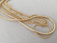 Gold Chain Necklace, Thick Snake Chain, Curb Link Chain, Skinny Rope Chain, 17" 18" 20", Gold Chain Necklace Set