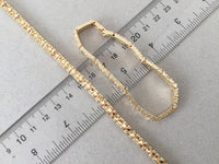 Women's Gold Bracelet, 5mm thick Gold Nugget Cuff Bracelet, Designer Chic Large Chunky Bracelet,  Cuban Link, Heavy Gold Chain