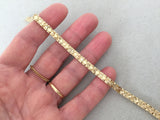 Women's Gold Bracelet, 5mm thick Gold Nugget Cuff Bracelet, Designer Chic Large Chunky Bracelet,  Cuban Link, Heavy Gold Chain