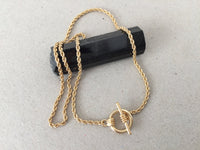 Rope Choker Necklace, Sleek Designer 2mm Gold Rope Chain, O Ring Toggle Clasp Choker Necklace, Lariat Y Necklace, Women's Boho Jewelry