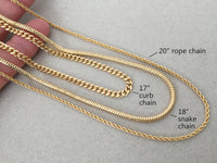 Gold Chain Necklace, Thick Snake Chain, Curb Link Chain, Skinny Rope Chain, 17" 18" 20", Gold Chain Necklace Set