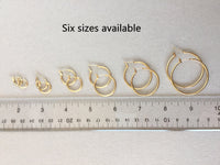 Hoop Earrings, Simple Plain Minimalist Gold Hoop Earring Set, Small Medium Large Polished Hoops, Hinged Hypoallergenic Surgical Steel Posts