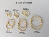 Hoop Earrings, Simple Plain Minimalist Gold Hoop Earring Set, Small Medium Large Polished Hoops, Hinged Hypoallergenic Surgical Steel Posts