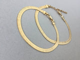 Wide Herringbone Bracelet, 4.5mm Herringbone Snake Chain, Shiny Simple Wide Bracelet, Thick Plain Chain, 7 inch, 8 inch, 9 inch, 10 inch