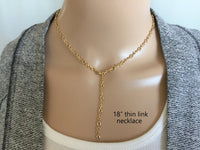XOXO Chain Necklace, Hugs and Kisses Choker Necklace, Adjustable Length Lariat Y Choker Necklace