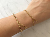 XOXO Bracelet, Hugs and Kisses Chain Bracelet, Adjustable Length Designer Gold Bracelet