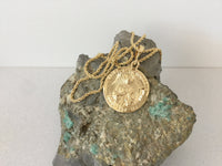 Coin Necklace, Saint Jude Thaddeus Gold Medallion Pendant, Rope Chain, Patron Saint of Desperate and Lost Causes, Religious Jewelry