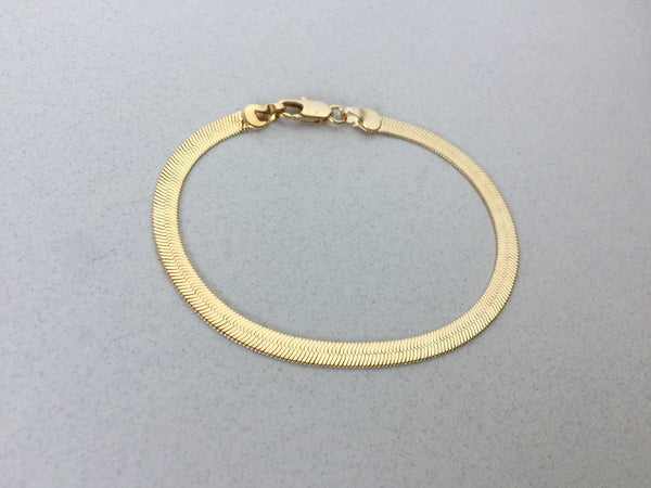 Wide Herringbone Bracelet, 4.5mm Herringbone Snake Chain, Shiny Simple Wide Bracelet, Thick Plain Chain, 7 inch, 8 inch, 9 inch, 10 inch