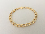 Thick Curb Link Bracelet, Gold Large Open Link Curb Chain, Bold Bracelet for Men and Women