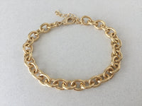 Thick Designer Chain Bracelet, Chunky Oval Cable Link Designer Bracelet, Adjustable Length Wide Cable Bracelet
