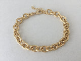 Thick Designer Chain Bracelet, Chunky Oval Cable Link Designer Bracelet, Adjustable Length Wide Cable Bracelet