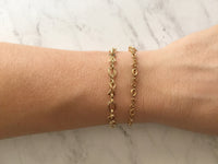 XOXO Bracelet, Hugs and Kisses Chain Bracelet, Adjustable Length Designer Gold Bracelet