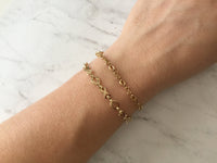 XOXO Bracelet, Hugs and Kisses Chain Bracelet, Adjustable Length Designer Gold Bracelet