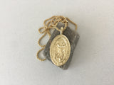 St. Christopher Gold Coin Necklace, Rope Chain, Saint Medallion Pendant, Patron Saint of Travelers, Religious Jewelry for Men, Women