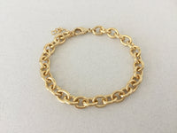 Thick Designer Chain Bracelet, Chunky Oval Cable Link Designer Bracelet, Adjustable Length Wide Cable Bracelet