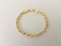 Thick Curb Link Bracelet, Gold Large Open Link Curb Chain, Bold Bracelet for Men and Women